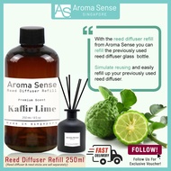 Aroma Sense Kaffir Lime Scent Reed Diffuser Refill (250ml) Fresh & Long Lasting Fragrance, Aromather