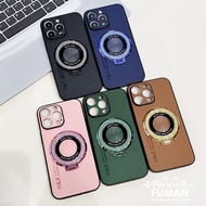 For Vivo Y33S Y33E Y52T Y76 Y76S Y74S Y77 5G Y75 V7 Plus Y77E Y83 Y81 Y91C Y93 Y1S Y91 Y95 Y97 Z1 Pro IQOO Z6 Lite Phone Case Magnetic Circle Wireless Holder Leather Business Cover