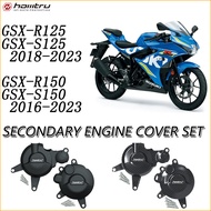 Black & Carbon Texture Motorcycle Engine Protection Cover Set For SUZUKI GSX-R125 GSX-S125 2018-2023