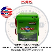 OSIMA 6N4-2A-4SL FULL SEALED BATTERY MOTORCYCLE BATERI KERING MOTOSIKAL 6V C70 GBO Y80