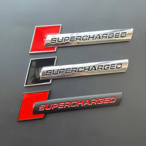 3D Metal Supercharged Emblem Badge Decal Car Sticker For Audi Q7 S Line A6 C6 A8 D4 S4 B8 S6 C5 V6 S