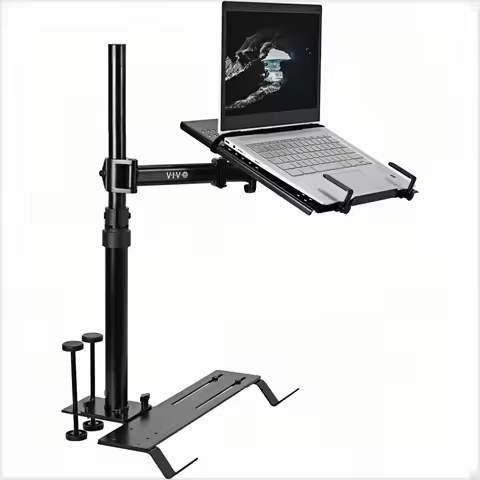 Laptop mount for cars, fully height-adjustable and telescopic, suitable for trucks, vans, and SUVs, 