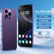 A16proMax New 4G/5G Smartphone 6.7-inch Full Screen Ultra Clear Phone Memory 8GB RAM+256GB ROM Batte