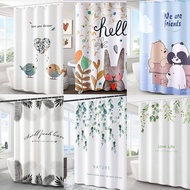 Xinxuan Non punching shower curtain fabric set, thickened waterproof hanging curtain, water blocking shower curtain, bathroom curtain, bathroom partition, door curtain, curtain