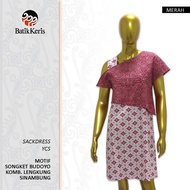 Batik Keris Sackdress Lengan Pendek Lengkung Sinambung Komb Songket