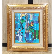 8r Gold Carved Frame With Linen Size 20 x 25 cm - 8R Photo Frame