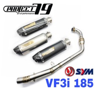 Project79 Exhaust SYM VF3I Ekzos Tabung Power Boom Muffler Full System 185 VF3I Stainless Steel Acce