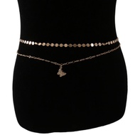 Hot-selling  Golden Round Beads And Round Slice Chain Waist Chain Body Chain Summer Beach Multi-laye