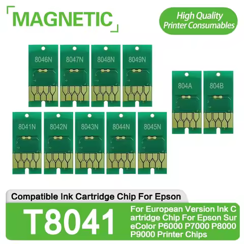 T8041-T8049 T804A T804B T804D For European Version Ink Cartridge Chip For Epson SureColor P6000 P700