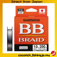 SHIMANO BB Braid PE Fishing Line LD-M64Y, Steel Gray, 1.0 (200m), 18.2lb/8.3kg, Made in Japan  【Dire