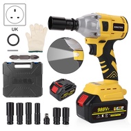 NEW!988VF Brushless cordless Impact Wrench Torque Drill Power Tools For Car Tyre Nut With LED Light 