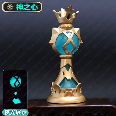 Impact Zhongli Twenty Gnosis Cosplay Game Geo Anemo Heart Of God Metal Crystal Decor Gifts