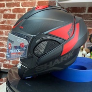 Shark Evo GT ENCKE MAT RED Anthracite Black 180 Modular Flip Up Shark Helmets Shark Helmet Shark Hel