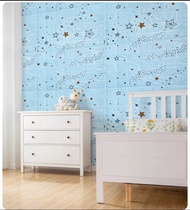 Wallpaper Dinding 3D Foam Bata Motif Star Waterproof Brick Sticker