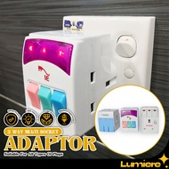3 Way Adaptor Adapter Plug 3 Pin Socket Plug Extension Socket Multi Plug Socket With Switch Neon Plu