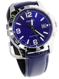 深水埗 有門市全新正貨 1年保養 CASIO 錶 卡西歐 手錶 男裝/女裝/卡西欧 送贈品靚錶布 MTP-V004L-2B MTPV004L-2B MTP-V004L-2 MTPV004L-2 Blue Watch/藍色/藍色錶/藍色手錶 #b923w 皮帶手錶/皮帶錶/真皮帶手錶/皮帶錶