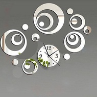 Sunbeauty® DIY Decorative Modern Mirror Wall Clock Sticker Acrylic Room Silent Large New Bedroom Livingroom Children Office Decore Analog White Round Advance Numbers Self Abstract Black Hand Dial Univ