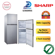5 STAR Sharp Refrigerator 2 Door Inverter 360L Fridge Peti Sejuk Peti Ais 2 Pintu Inverter Murah 冰箱 SJ366MSS