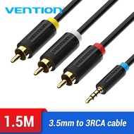 Vention 3.5mm Jack to 3RCA Cable 1.5m 2m Jack 3 5mm to AV Converter Metal Shell for Stereo VCD DVD C