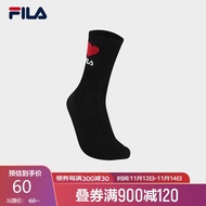 FILA 斐乐官方女袜高腰袜2023秋季简约舒适长筒袜运动休闲袜