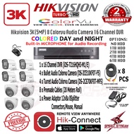 HIKVISION 3K (5MP) COLORVU Audio 8 Camera 16 Channel Optional HDD CCTV Package