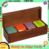 Tea Bag Storage Wood Tea Bag Storage Box Tea Box Organizer 4 Compartment Tea Storage for Tea and Mor