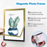 Magnetic Display Board Wall Mounted Frame A4/A5/A6 Magnetic Boundary Reusable Self-Adhesive Paper In