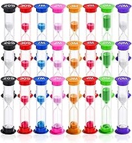 WSSROGY 24 Pack Colorful Hourglass Sand Timer Set for Kids, 20Sec 30Sec 1Min 2Min 3Min 4Min 5Min 10M
