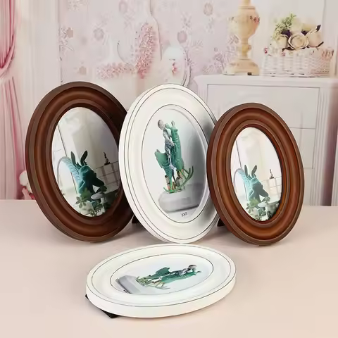 Oval Distressed Photo Frame, Vintage Distressed Photo Frame, American-Style Frame, Oval Tabletop Fra