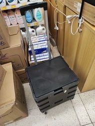摺疊式4輪購物車車仔買餸買米車 folding shopping cart 可負荷25kg 黑色有蓋車仔揭蓋式易於收藏車仔