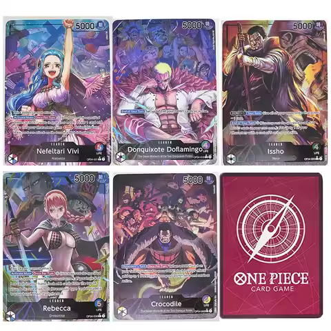 Proxy One Piece Card Game OP04 Leader Cards Issho Donquixote Doflamingo Nefeltari Vivi Crocodile Reb