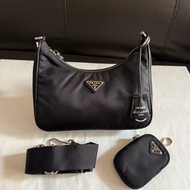 prada 普拉達黑色hobo三合一斜挎包 降落傘材質超輕便好用