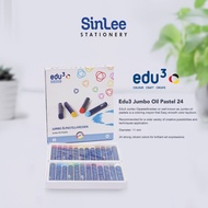Edu3 Jumbo Oil Pastels 24 Colours Crayon Set 3171024 for Drawing & Coloring