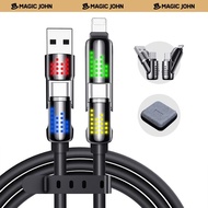 MAGIC JOHN 4-in-1 Charging Cable, Super Fast 240W Charging with RGB Light