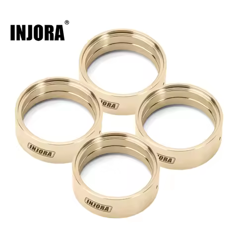 INJORA 27g/pcs Brass Wheel Weights Inner Beadlock Rings Fit 1.3" Wheel Rim for 1/24 1/18 RC Crawler