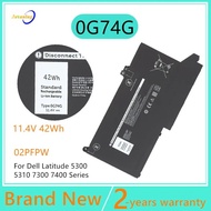 0G74G Laptop Battery for DELL Latitude 5300 5310 7300 7400 Series Notebook OG74G 02PFPW 11.4V 42Wh