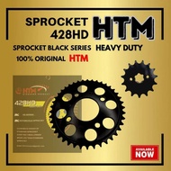 428HD SPROCKET SET BLACK FRONT + REAR SUZUKI RAIDER SPROCKET HTM