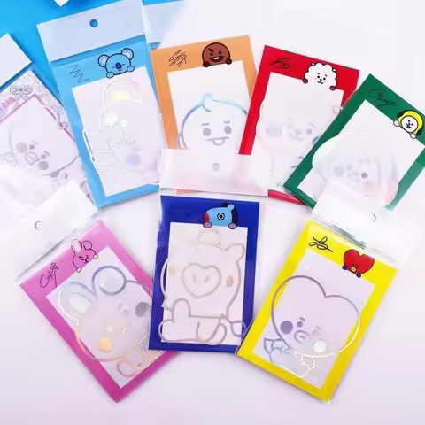 BT21 K-pop cartoon stickers - laser-cut, colorful, cute stickers for mobile phones, refrigerator dec