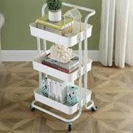 New Stock 3-tier Trolley Rack Bedroom Kitchen Trolley Bathroom Removable Material Storage Rack