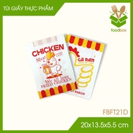 Combo of 100 MG paper bags for fried chicken and french fries, food bags - 20x13.5x5.5 cm -FB.MFT21D
