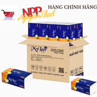 01 Thùng (20 Gói) Khăn Giấy Ăn MyLan Quả Táo Xanh 4 lớp Cao cấp (400 Tờ/ gói ) An toàn tuyệt đối