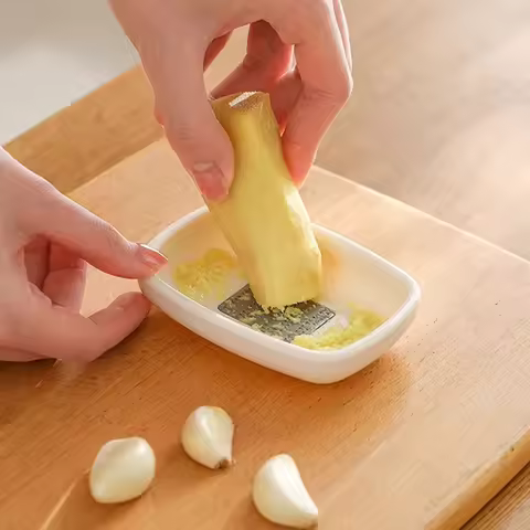 ​Manual Garlic Ginger Grater, Stainless Steel Multi-Use Grinder for Food, Ginger Paste, Garlic Puree