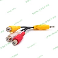 kabel RCA AV 3 pin female to triple aux 3.5 mm