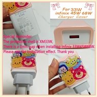 Charger Protector for  infinix note 30 33W 45W 68W  Youth Cute DIY PINK BOW soft silcione charger co