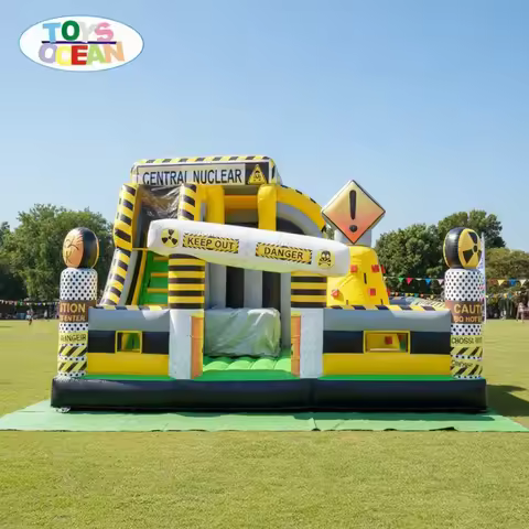 Nuclear-themed Inflatable Obstacle Course Inflatable Playground Bounce Slide Combo Kid Inflatable Ju