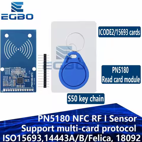 1~10PCS EGBO PN5180 NFC RF I Sensor ISO15693 RFID High Frequency IC Card ICODE2 Reader Writer For Ar