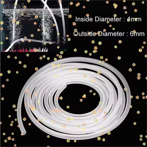 1m/5m/10m Aquarium Oxygen Pump Hose Air Bubble Stone Aquarium Fish Tank Pond Pump Tube 4*6mm White C