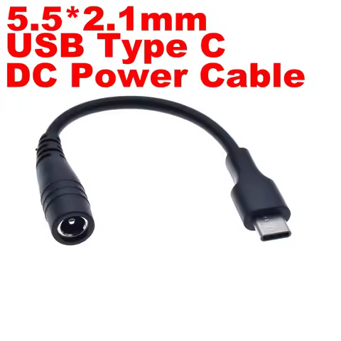 1 pcs DC Type-c Female To 5.5*2.1 Female Cables 5521 Power Jack DC Power Conector 5.5x2.1 Adapter US