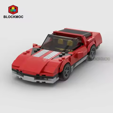 MOC Corvetted C4 Speed Sports Cars Building Blocks Bricks Set Kids Toys Creative Puzzle Gifts for Bo