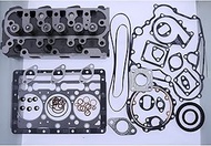 Complete Cylinder Head + Full Gasket Kit Compatible with Kubota D1005 Engine B2100 B2301HSD B2320 B2